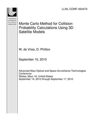 Monte Carlo Method for Collision Probability Calculations Using 3D Satellite Models