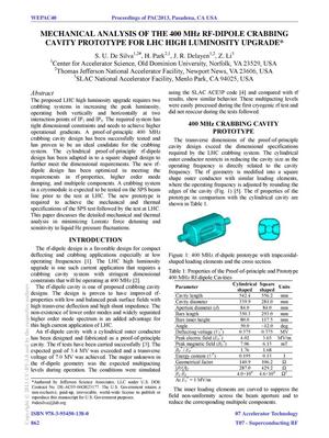 Mechanical Analysis of the 400 MHz RF-Dipole Crabbing Cavity Prototype for LHC High Luminosity Upgrade