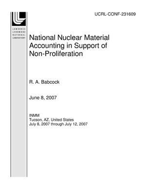 National Nuclear Material Accounting in Support of Non-Proliferation