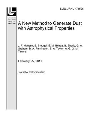 A New Method to Generate Dust with Astrophysical Properties