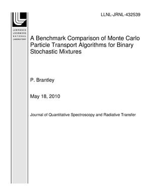 A Benchmark Comparison of Monte Carlo Particle Transport Algorithms for Binary Stochastic Mixtures