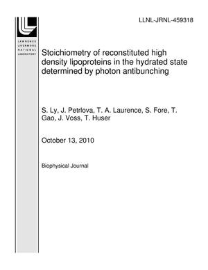 Stoichiometry of reconstituted high density lipoproteins in the hydrated state determined by photon antibunching
