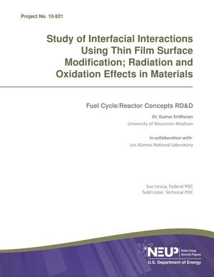 Study of Interfacial Interactions Using Thing Film Surface Modification: Radiation and Oxidation Effects in Materials
