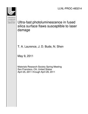Ultra-fast photoluminescence in fused silica surface flaws susceptible to laser damage