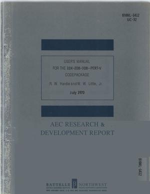 USER'S MANUAL FOR THE 1DX--2DB--3DB--PERT-V CODE PACKAGE.