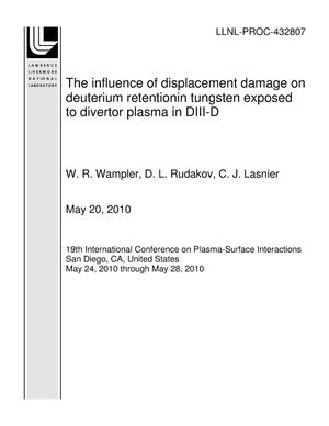 The influence of displacement damage on deuterium retentionin tungsten exposed to divertor plasma in DIII-D