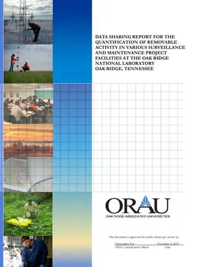 Data Sharing Report for the Quantification of Removable Activity in Various Surveillance and Maintenance Facilities at the Oak Ridge National Laboratory Oak Ridge TN