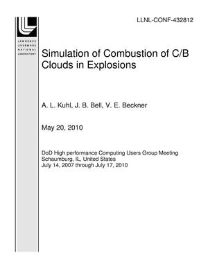 Simulation of Combustion of C/B Clouds in Explosions