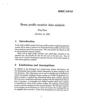 Beam Profile Monitor Data Analysis