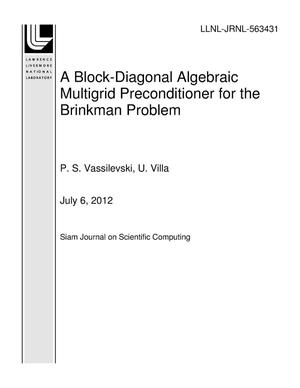 A Block-Diagonal Algebraic Multigrid Preconditioner for the Brinkman Problem