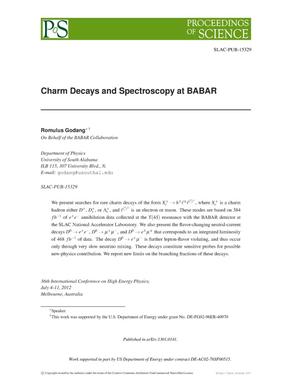 Charm Decays and Spectroscopy at BABAR
