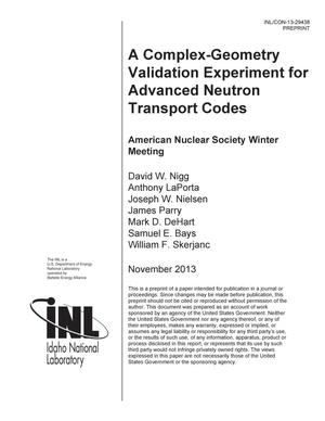 A Complex-Geometry Validation Experiment for Advanced Neutron Transport Codes