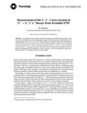 Measurement of the K- pi+ S-wave system in D+ ---> K- pi+ pi+ decays from Fermilab E791