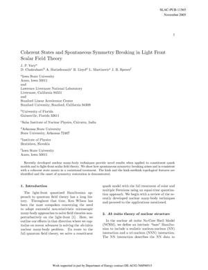 Coherent States and Spontaneous Symmetry Breaking in Light Front Scalar Field Theory