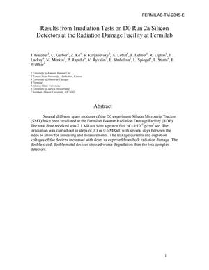 Results from irradiation tests on D0 Run 2a silicon detectors at the Radiation Damage Facility at Fermilab