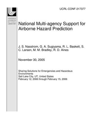 National Multi-agency Support for Airborne Hazard Prediction