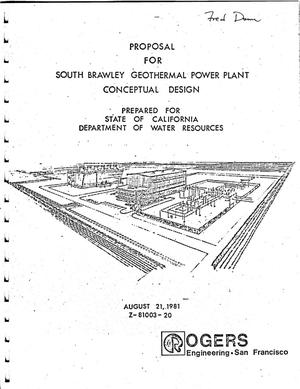 Proposal for South Brawley Geothermal Power Plant Conceptual Design