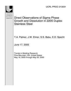 Direct Observations of Sigma Phase Growth and Dissolution in 2205 Duplex Stainless Steel