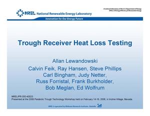 Trough Receiver Heat Loss Testing