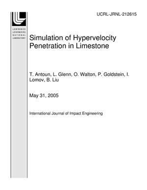 Simulation of Hypervelocity Penetration in Limestone