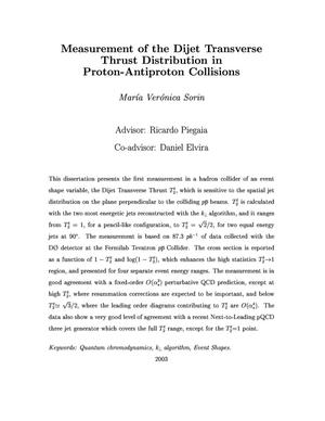 Measurement of the dijet transverse thrust distribution in proton - anti-proton collisions