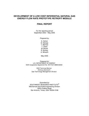 DEVELOPMENT OF A LOW COST INFERENTIAL NATURAL GAS ENERGY FLOW RATE PROTOTYPE RETROFIT MODULE