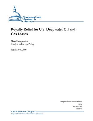 Royalty Relief for U.S. Deepwater Oil and Gas Leases