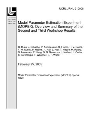 Model Parameter Estimation Experiment (MOPEX): Overview and Summary of the Second and Third Workshop Results