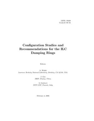 Configuration Studies and Recommendations for the ILC DampingRings