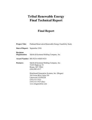 Flathead Renewable Energy Feasibility Study