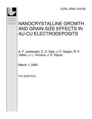 Nanocrystalline Growth and Grain-Size Effects in Au-Cu Electrodeposits