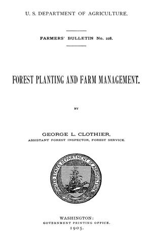 Forest Planting and Farm Management