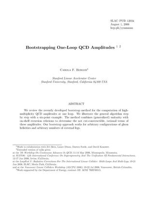 Bootstrapping One-Loop QCD Amplitudes