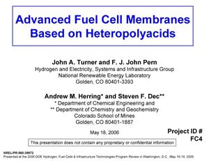 Advanced Fuel Cell Membranes Based on Heteropolyacids
