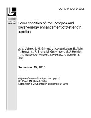 Level densities of iron isotopes and lower-energy enhancement of y-strength function