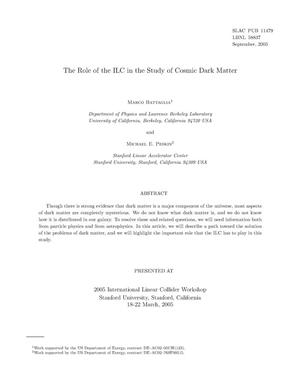 The Role of the ILC in the Study of Cosmic Dark Matter