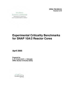 Experimental Criticality Benchmarks for SNAP 10A/2 Reactor Cores