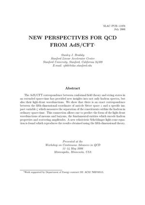 New Perspectives for QCD from AdS/CFT