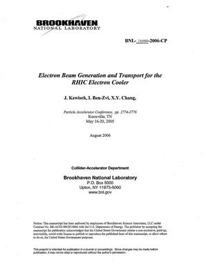 Electron Beam Generation and Transport for the Rhic Electron Cooler.