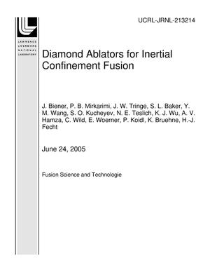 Diamond Ablators for Inertial Confinement Fusion
