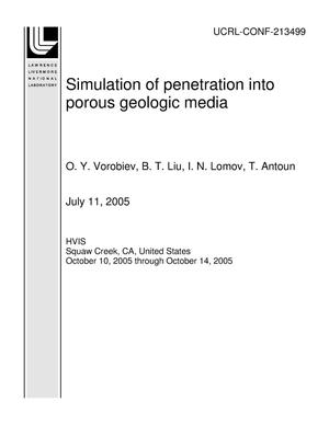 Simulation of penetration into porous geologic media