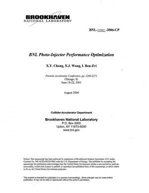 Bnl Photo-Injector Performance Optimization.