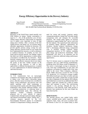 Energy efficiency opportunities in the brewery industry