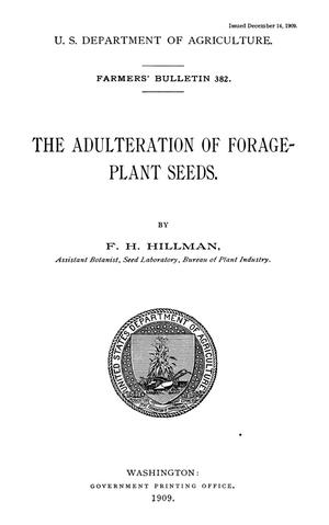 The Adulteration of Forage-Plant Seeds