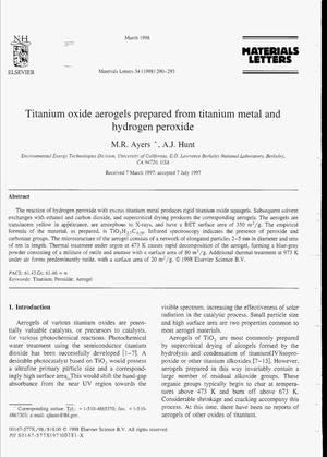 Titanium Oxide Aerogel Prepared from Titanium Metal and Hydrogen Peroxide