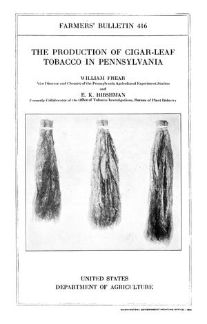 The Production of Cigar-Leaf Tobacco in Pennsylvania