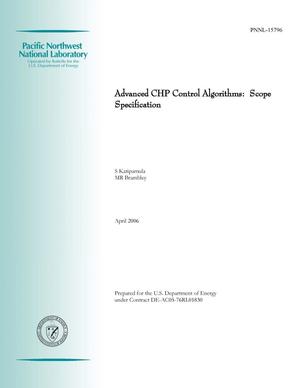 Advanced CHP Control Algorithms: Scope Specification