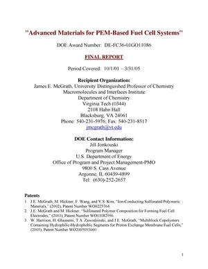 Advanced Materials for PEM-Based Fuel Cell Systems