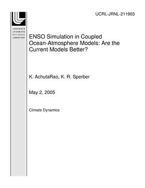 ENSO Simulation in Coupled Ocean-Atmosphere Models: Are the Current Models Better?