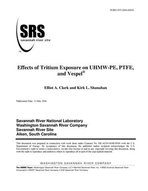 EFFECTS OF TRITIUM EXPOSURE ON UHMW-PE, PTFE, AND VESPEL